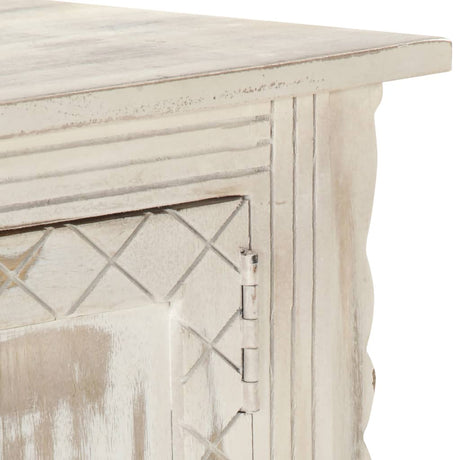 Tv Cabinet White 140X30X35 Cm Solid Mango Wood