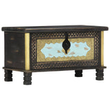 Storage Chest Black 80X40X45 Cm Solid Mango Wood