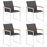 Garden Chairs 2 Pcs Textilene And Stainless Steel Grey