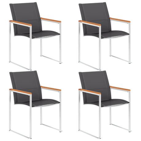 Garden Chairs 2 Pcs Textilene And Stainless Steel Grey