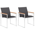 Garden Chairs 2 Pcs Textilene And Stainless Steel Grey