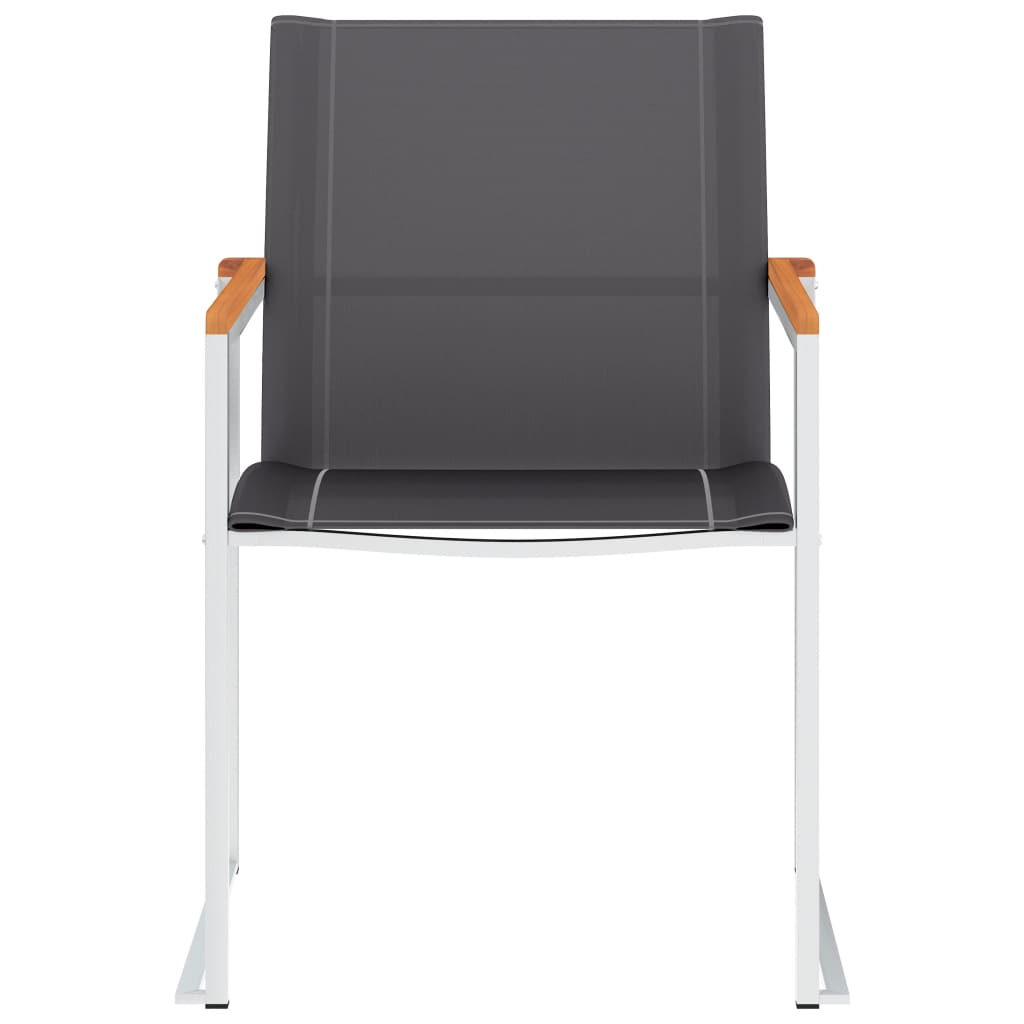 Garden Chairs 2 Pcs Textilene And Stainless Steel Grey