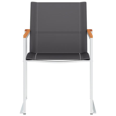 Garden Chairs 2 Pcs Textilene And Stainless Steel Grey