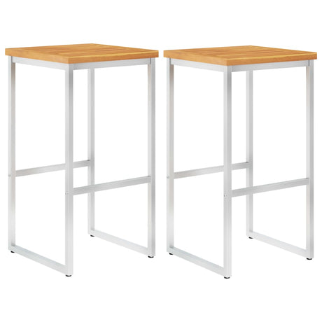 Bar Chairs 2 Pcs And Stainless Steel