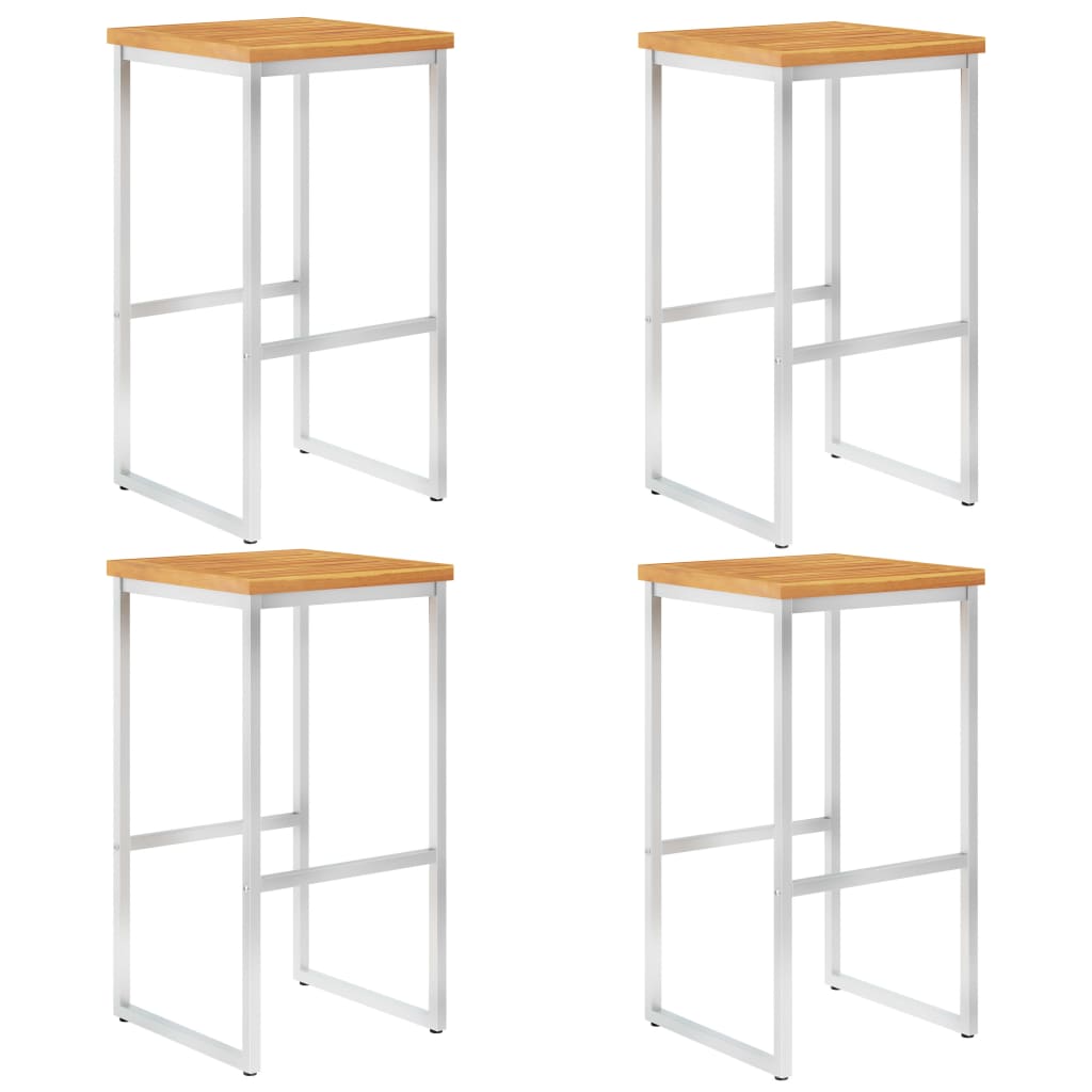 Bar Chairs 2 Pcs And Stainless Steel