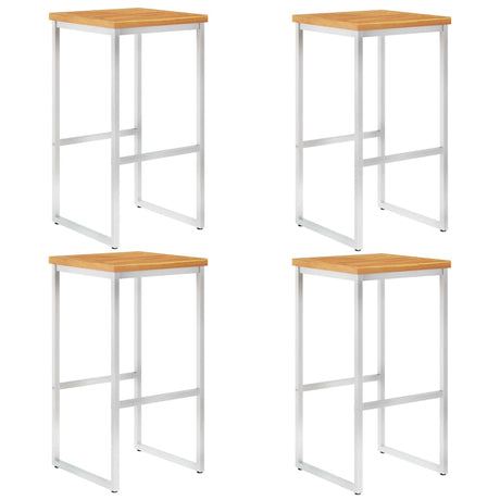 Bar Chairs 2 Pcs And Stainless Steel