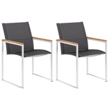 Garden Chairs 2 Pcs Textilene And Stainless Steel Grey