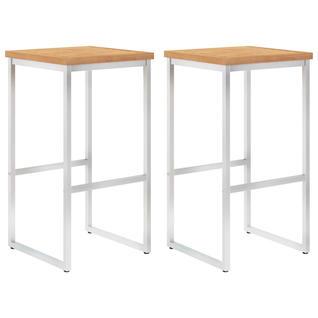 Bar Chairs 2 Pcs And Stainless Steel