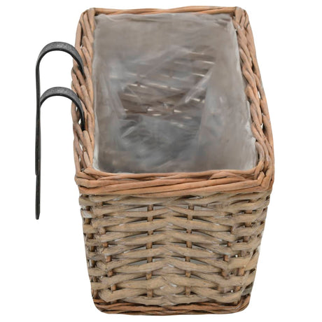 Balcony Planter 2 Pcs Wicker With Pe Lining 80 Cm