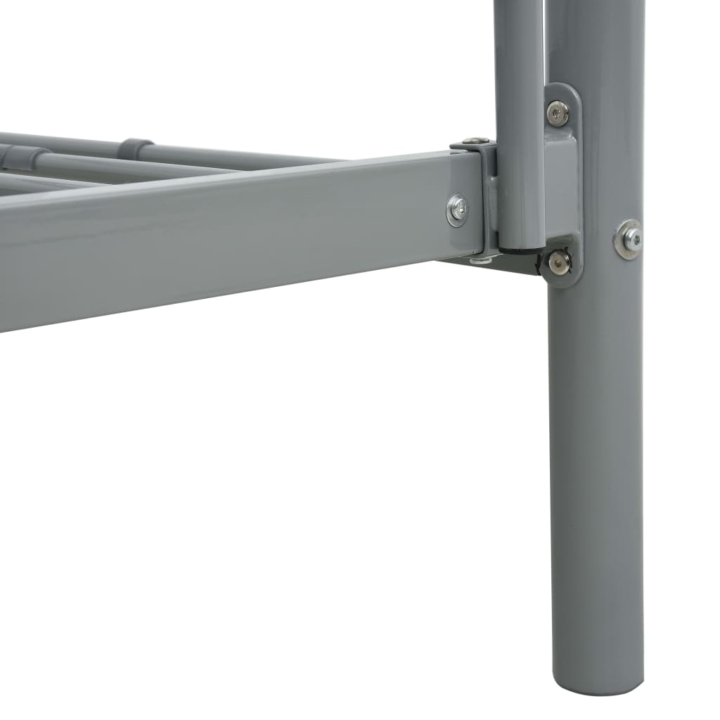 Bunk Bed Frame without Mattress Grey Metal 140x200 cm/90x200 cm