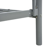 Bunk Bed Frame without Mattress Grey Metal 140x200 cm/90x200 cm