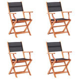 Folding Garden Chairs 2 Pcs Solid Eucalyptus Wood And Textilene