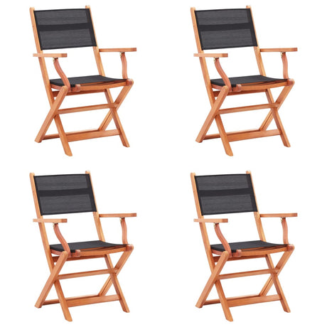 Folding Garden Chairs 2 Pcs Solid Eucalyptus Wood And Textilene