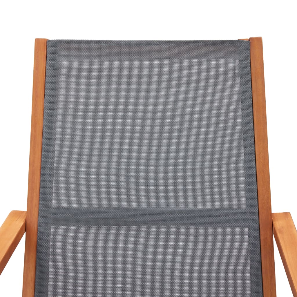 Garden Lounge Chair Solid Eucalyptus Wood And Textilene