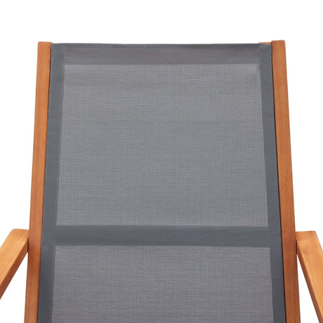 Garden Lounge Chair Solid Eucalyptus Wood And Textilene