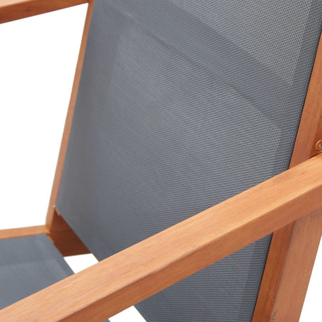 Garden Lounge Chair Solid Eucalyptus Wood And Textilene