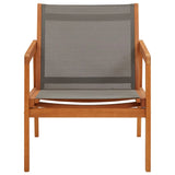 Garden Lounge Chair Solid Eucalyptus Wood And Textilene