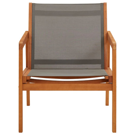 Garden Lounge Chair Solid Eucalyptus Wood And Textilene