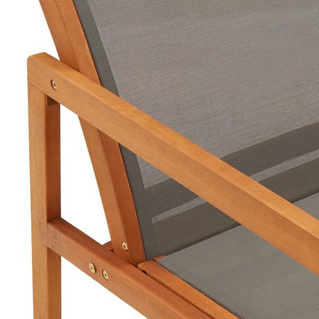 Garden Lounge Chair Solid Eucalyptus Wood And Textilene