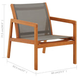 Garden Lounge Chair Solid Eucalyptus Wood And Textilene