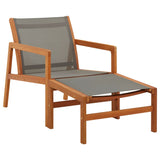Garden Lounge Chair Solid Eucalyptus Wood And Textilene