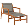 Garden Lounge Chair Solid Eucalyptus Wood And Textilene