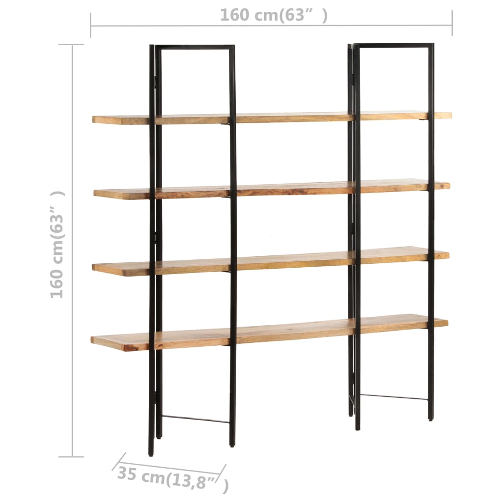 4-Tier Bookcase 160X35X Solid Mango Wood