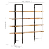 4-Tier Bookcase 160X35X Solid Mango Wood