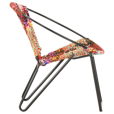 Circle Chair Multicolours Chindi Fabric