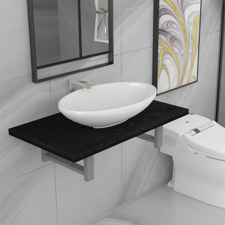 Two Piece Bathroom Furniture Set Ceramic White