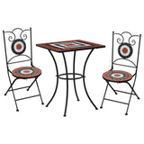 3 Piece Mosaic Bistro Set Ceramic Tile