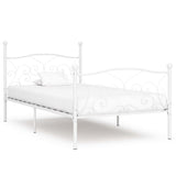 Bed Frame without Mattress with Slatted Base White Metal 100x200 cm