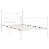 Bed Frame without Mattress with Slatted Base White Metal 100x200 cm