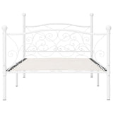 Bed Frame without Mattress with Slatted Base White Metal 100x200 cm