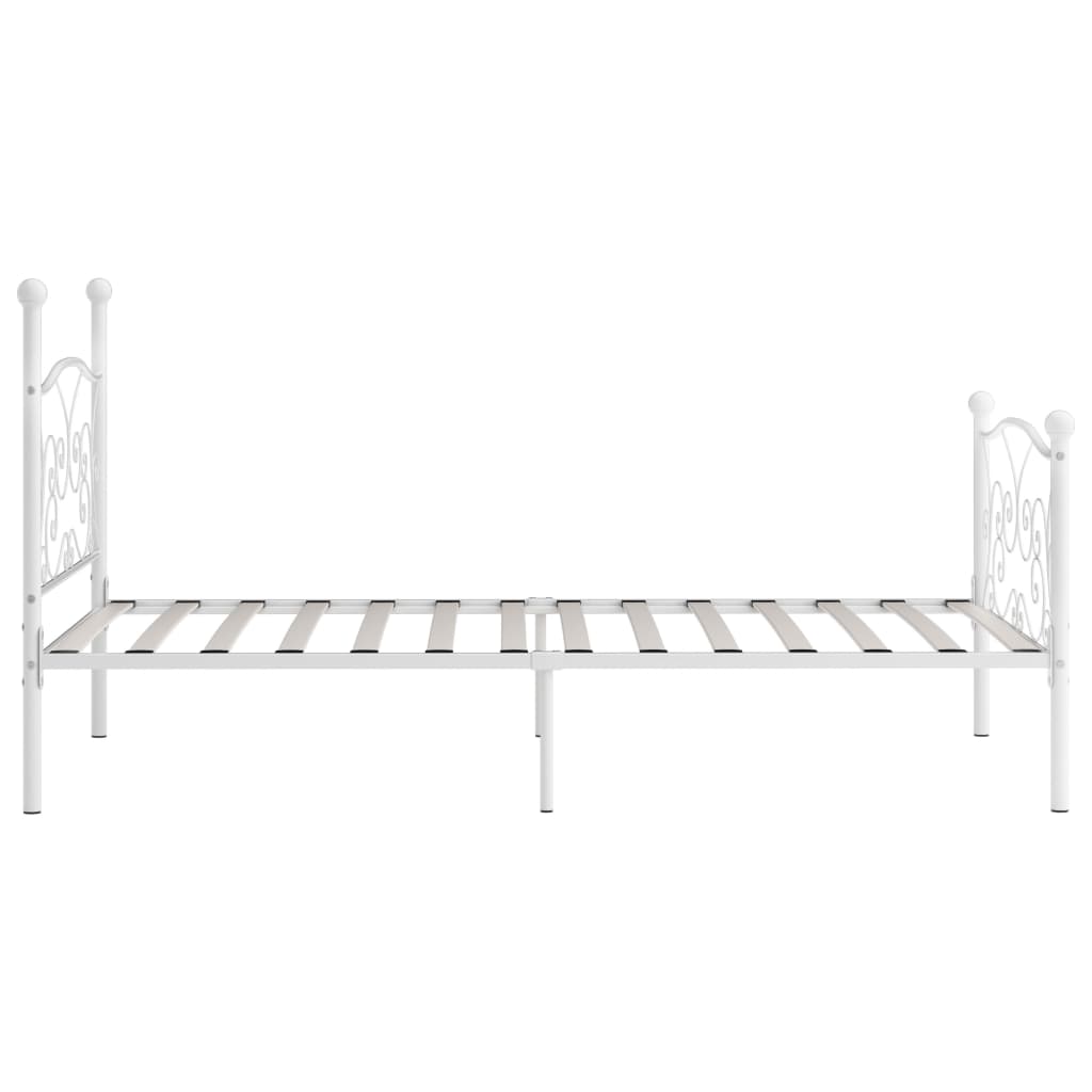 Bed Frame without Mattress with Slatted Base White Metal 100x200 cm