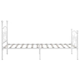 Bed Frame without Mattress with Slatted Base White Metal 100x200 cm