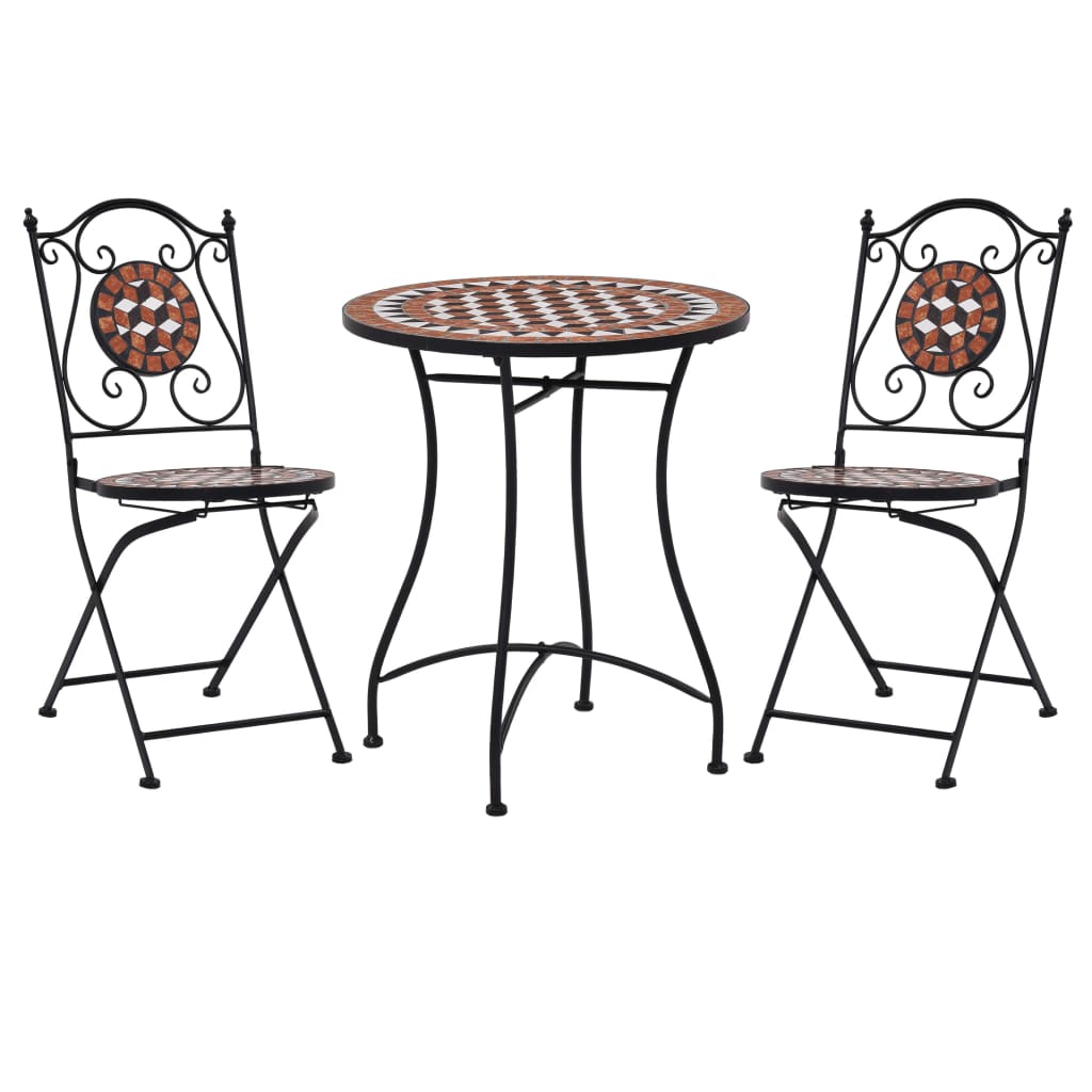 3 Piece Mosaic Bistro Set Ceramic Tile