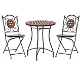 3 Piece Mosaic Bistro Set Ceramic Tile