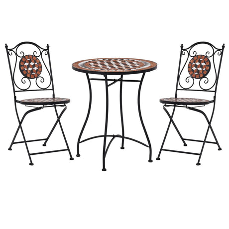 3 Piece Mosaic Bistro Set Ceramic Tile