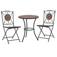3 Piece Mosaic Bistro Set Ceramic Tile