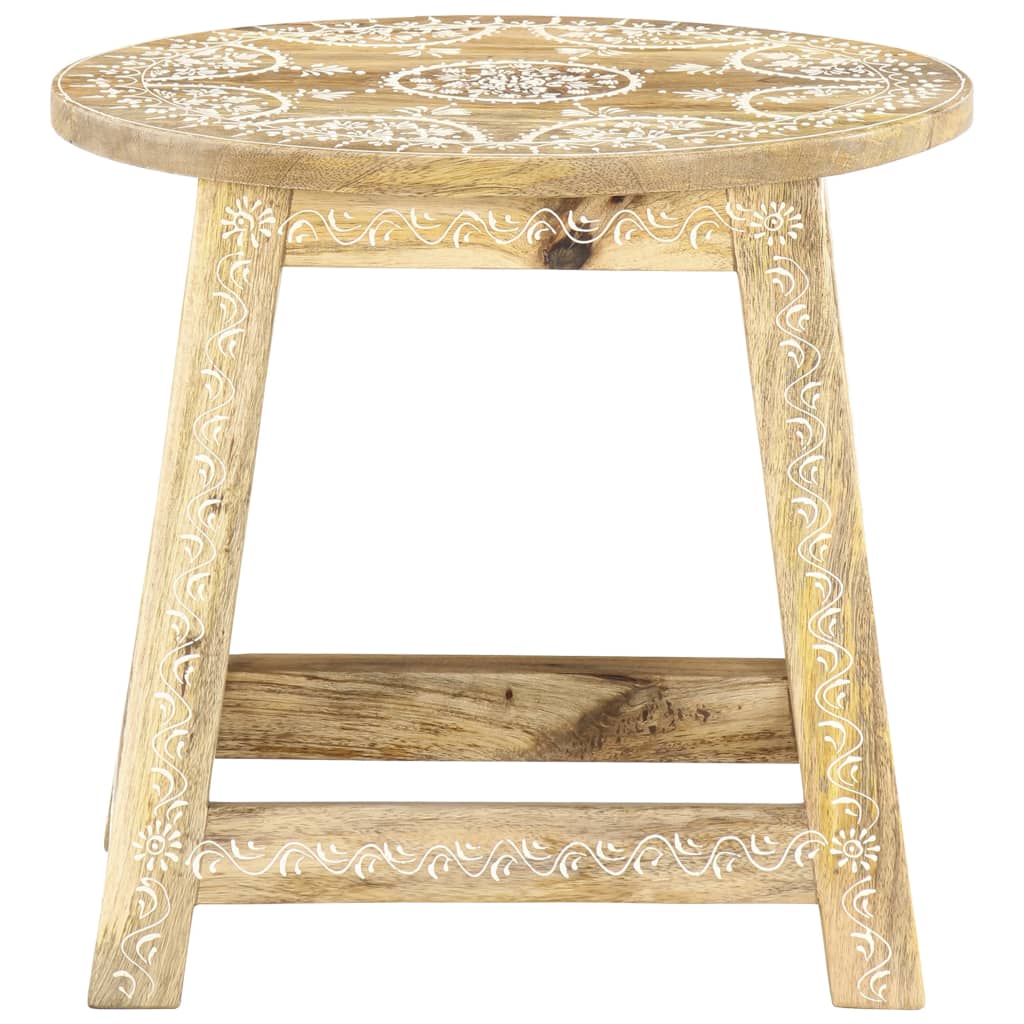 Hand-Painted Stool 38X38X35 Cm Solid Mango Wood