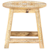 Hand-Painted Stool 38X38X35 Cm Solid Mango Wood