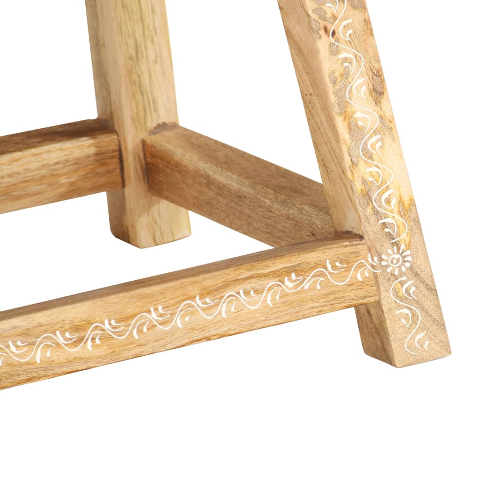 Hand-Painted Stool 38X38X35 Cm Solid Mango Wood