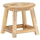 Hand-Painted Stool 38X38X35 Cm Solid Mango Wood