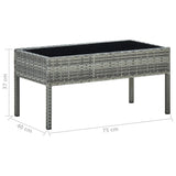 Garden Table 75X40X37 Cm Poly Rattan
