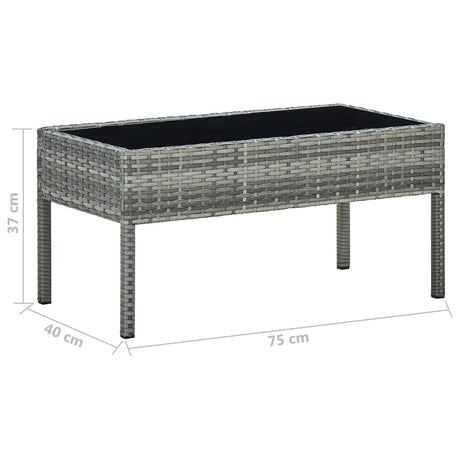 Garden Table 75X40X37 Cm Poly Rattan