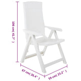 Garden Reclining Chairs 2 Pcs Plastic