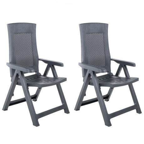 Garden Reclining Chairs 2 Pcs Plastic