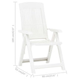 Garden Reclining Chairs 2 Pcs Plastic