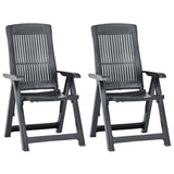 Garden Reclining Chairs 2 Pcs Plastic